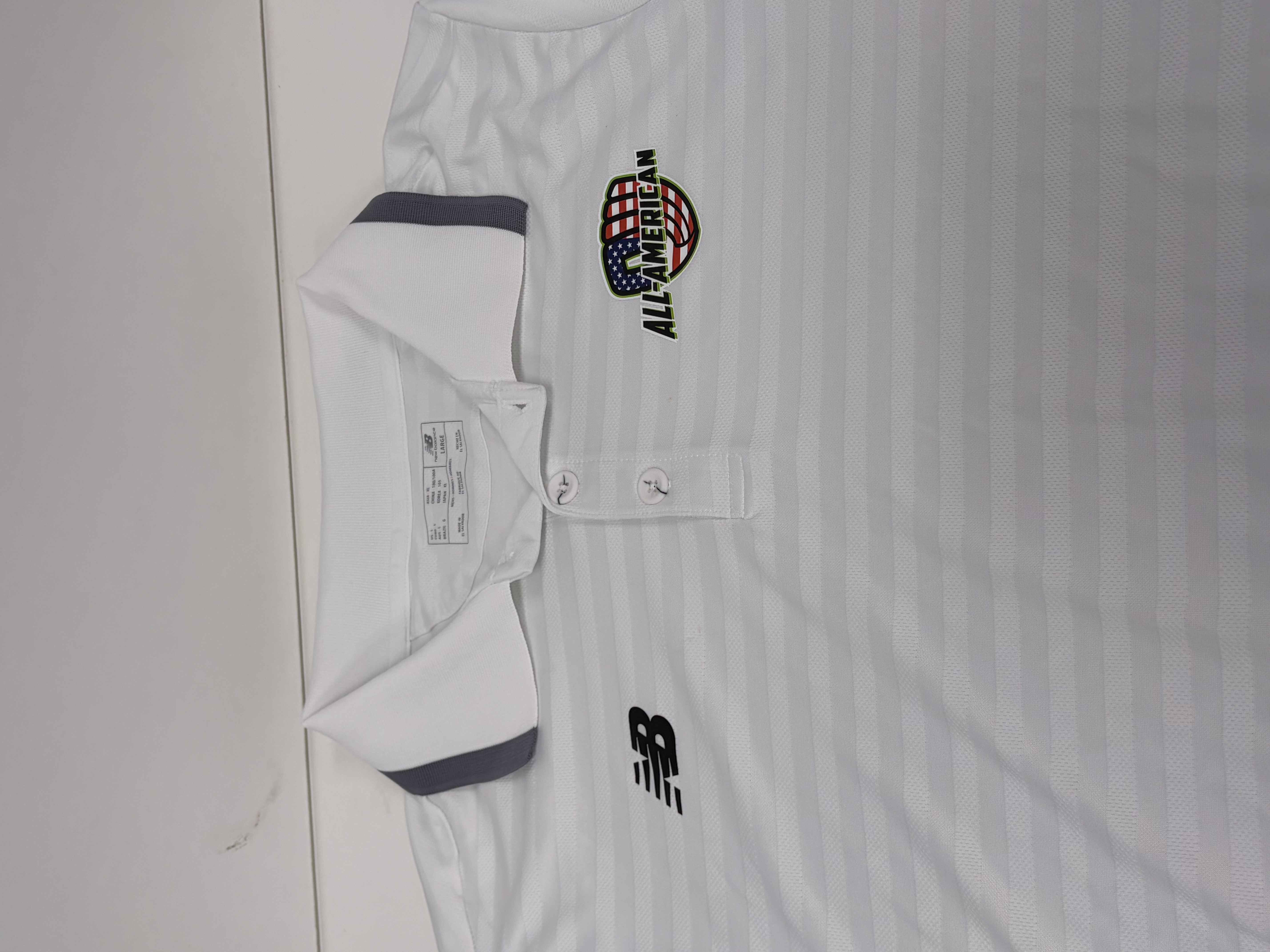 White SS Polo / All-American - USA PW Logo / New Balance