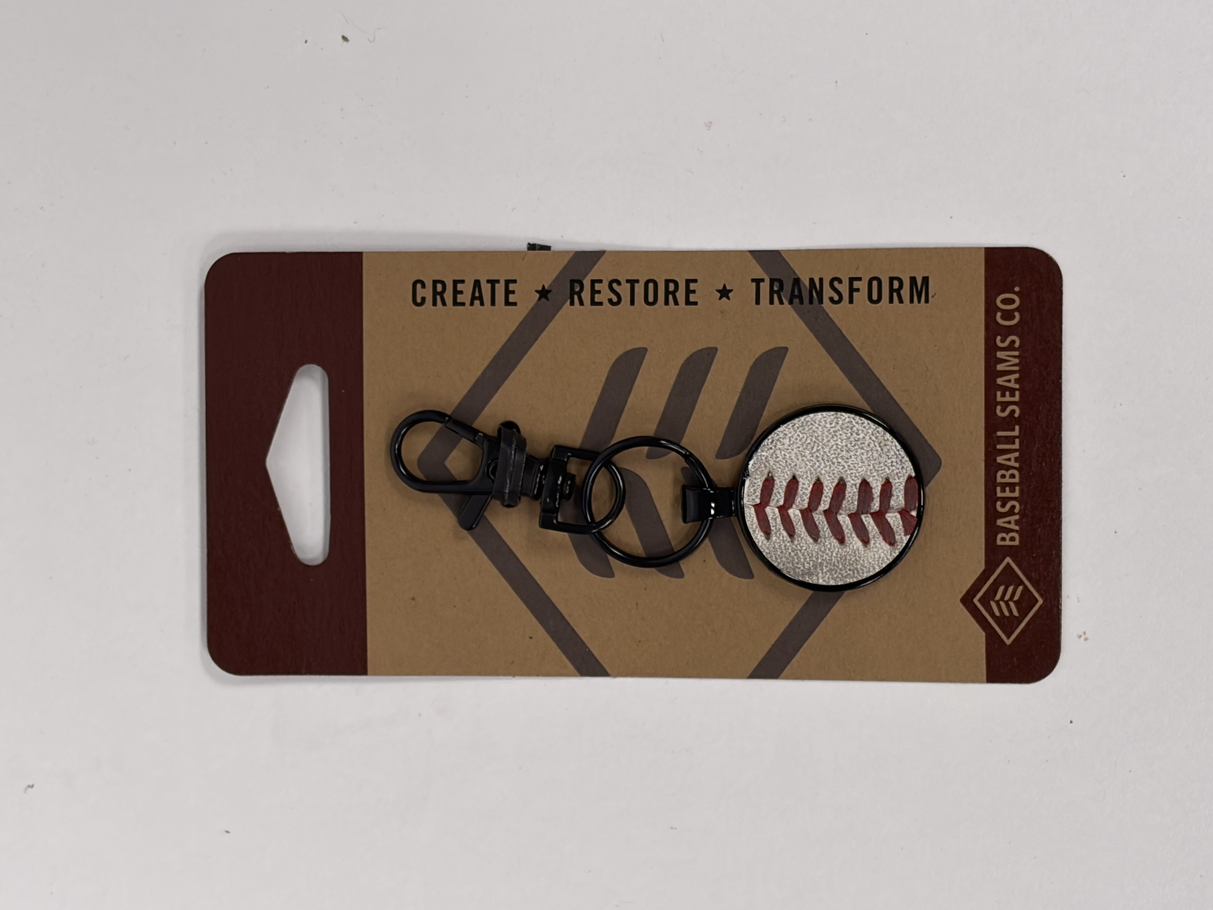 Baseball Seams - Black Keychain