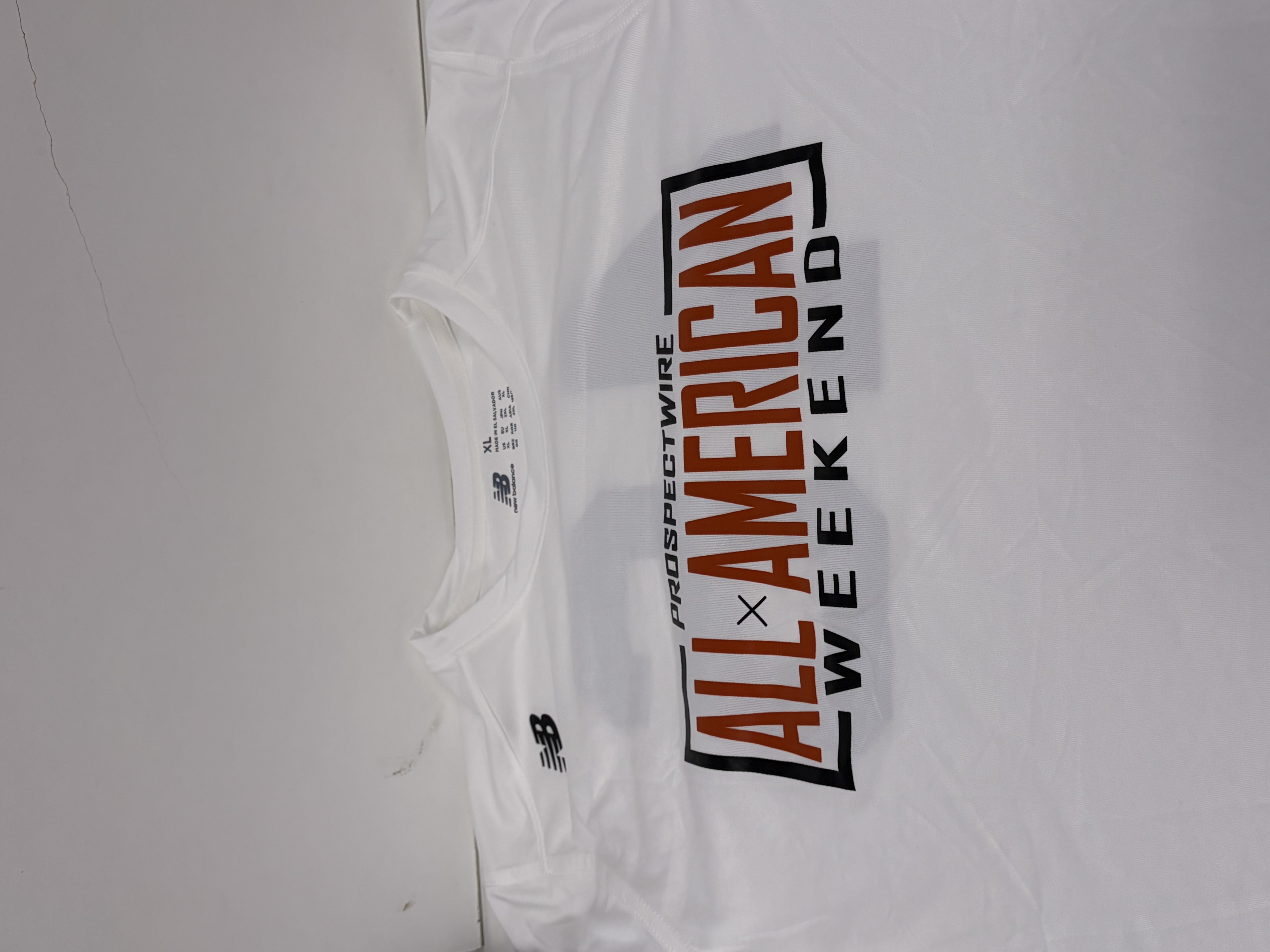 IMG - White New Balance T-Shirt / Black & Burnt Orange PW Logo /