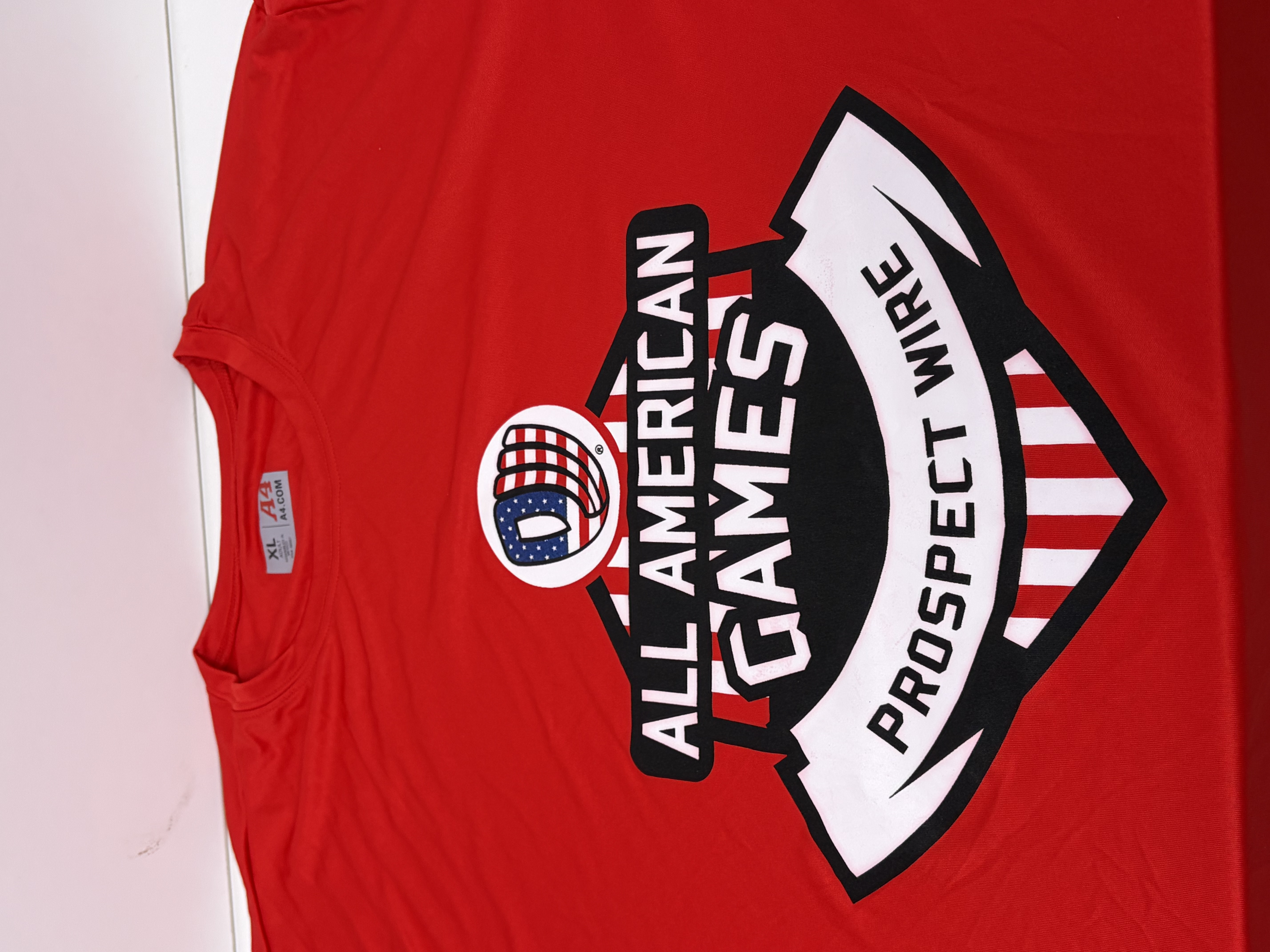 Red SS T-Shirt / All-American - White PW Script & USA Logo