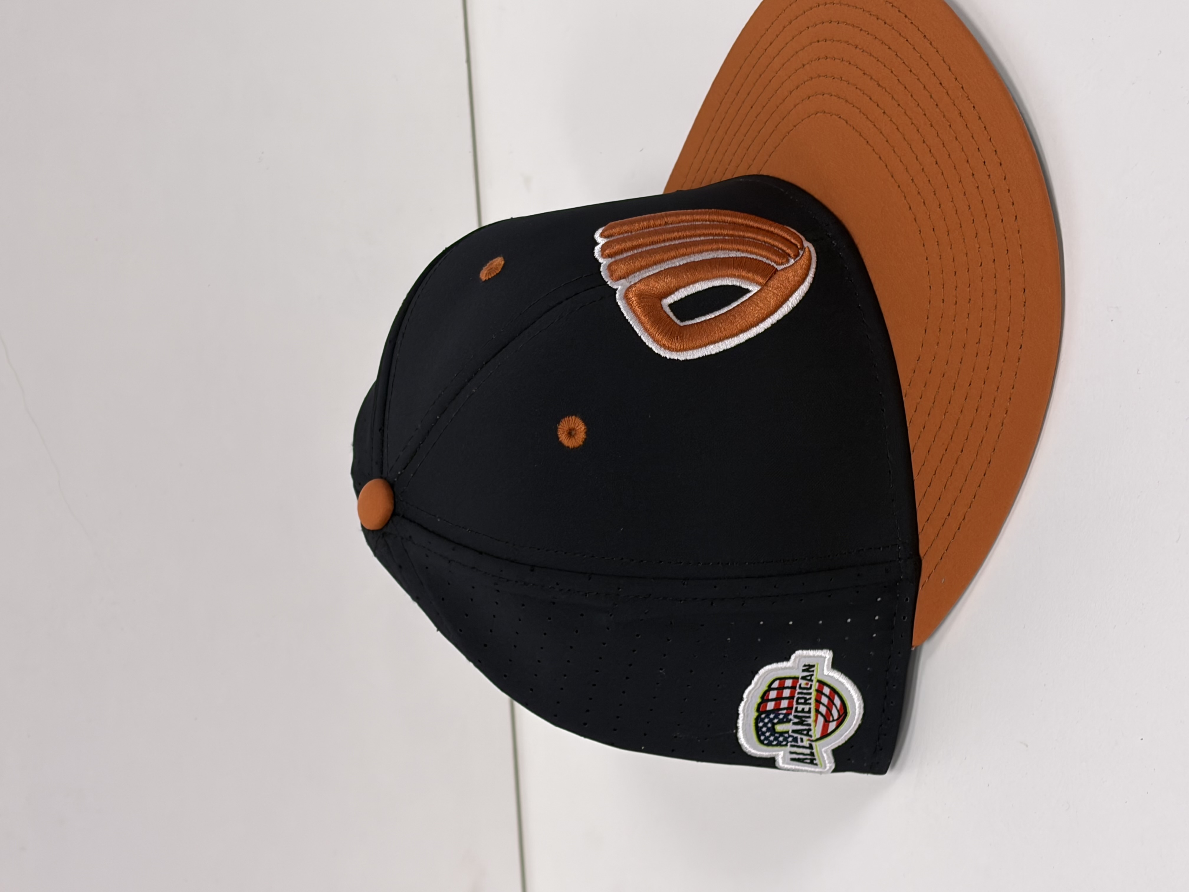 IMG - Black All-American Hat / Burnt Orange Brim & PW Logo
