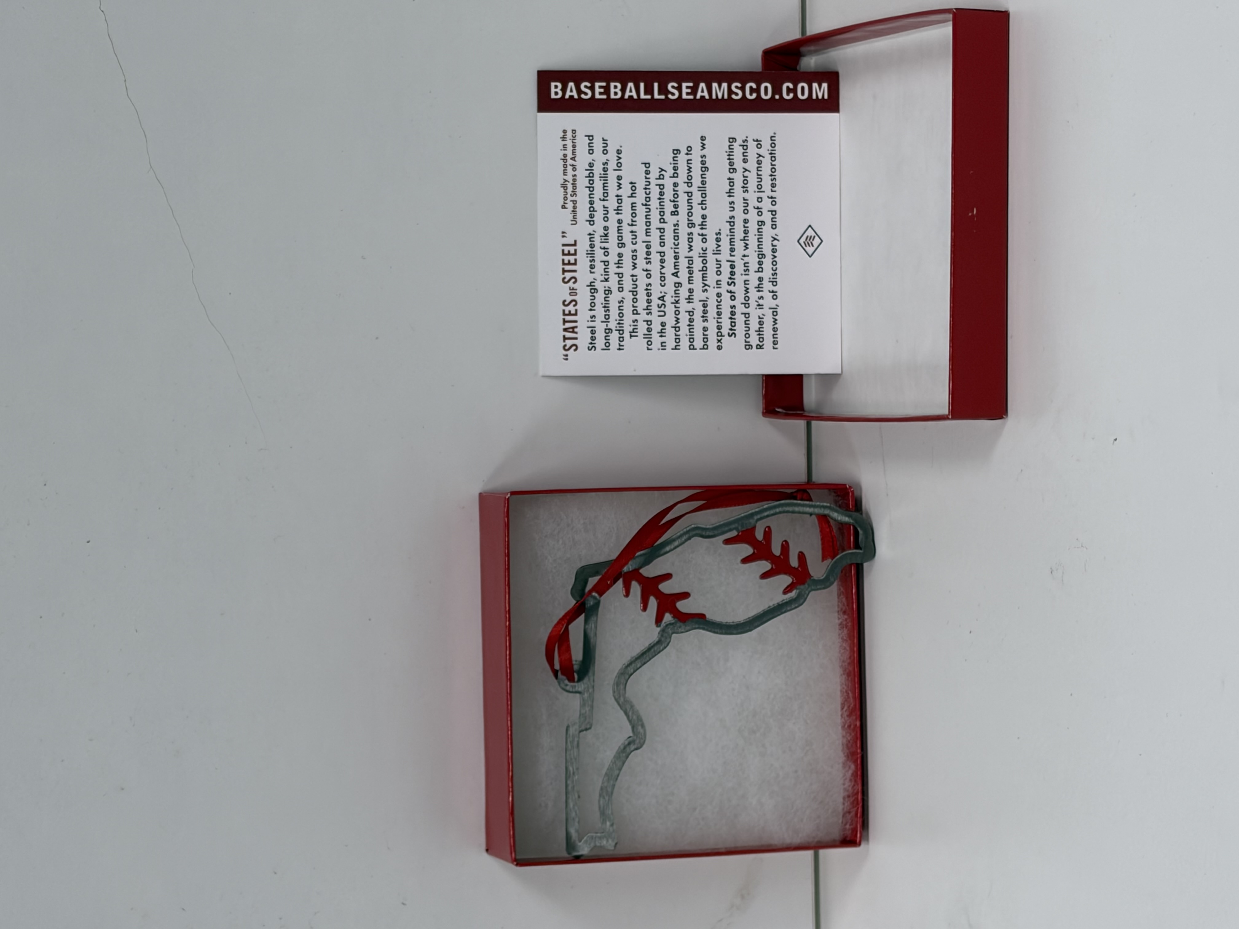 Baseball Seams - FL Christmas Ornament - "States of Steel"