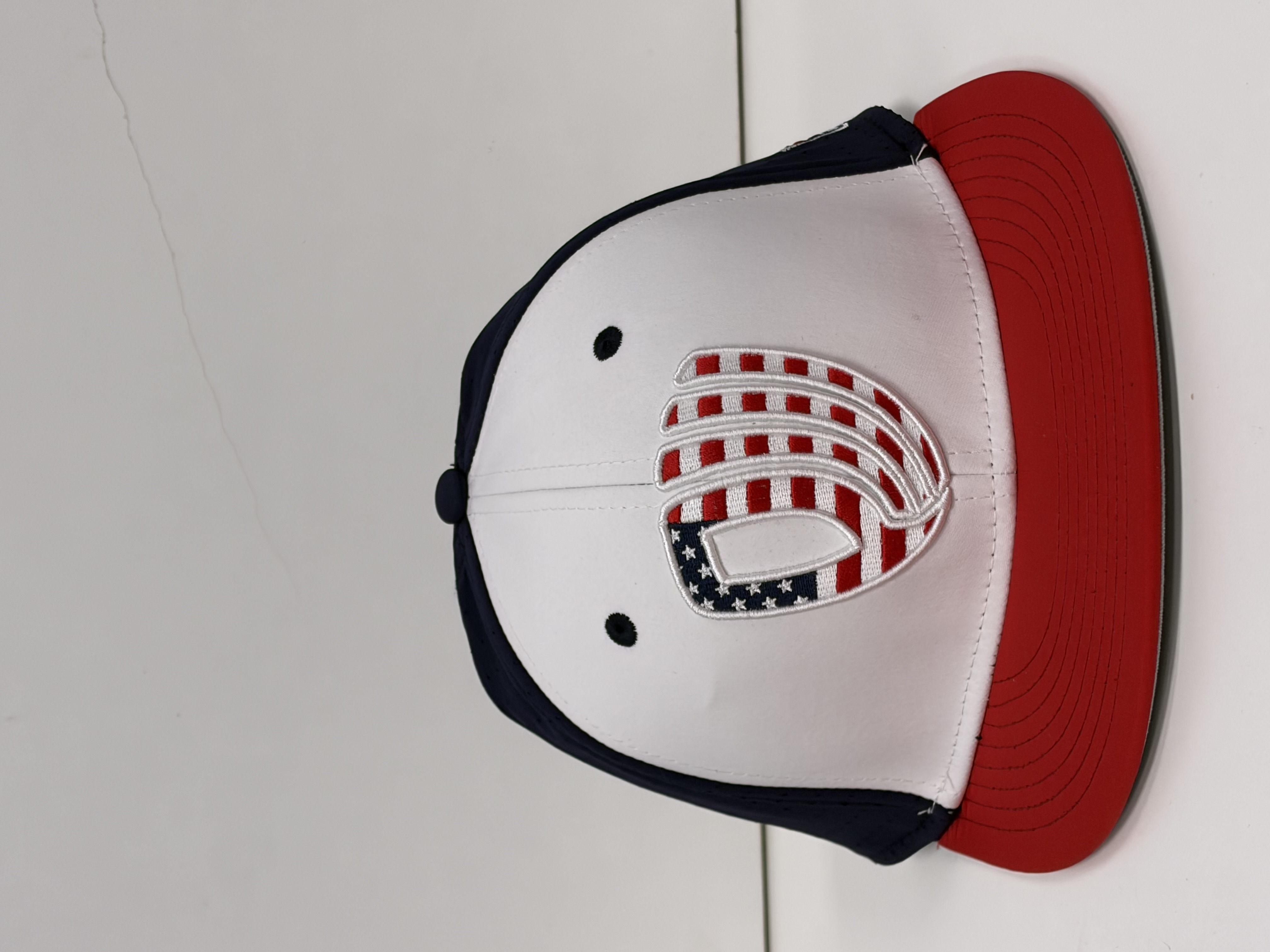 IMG - Red, White, & Blue Hat / USA PW Logo / Flat Bill / Fitted