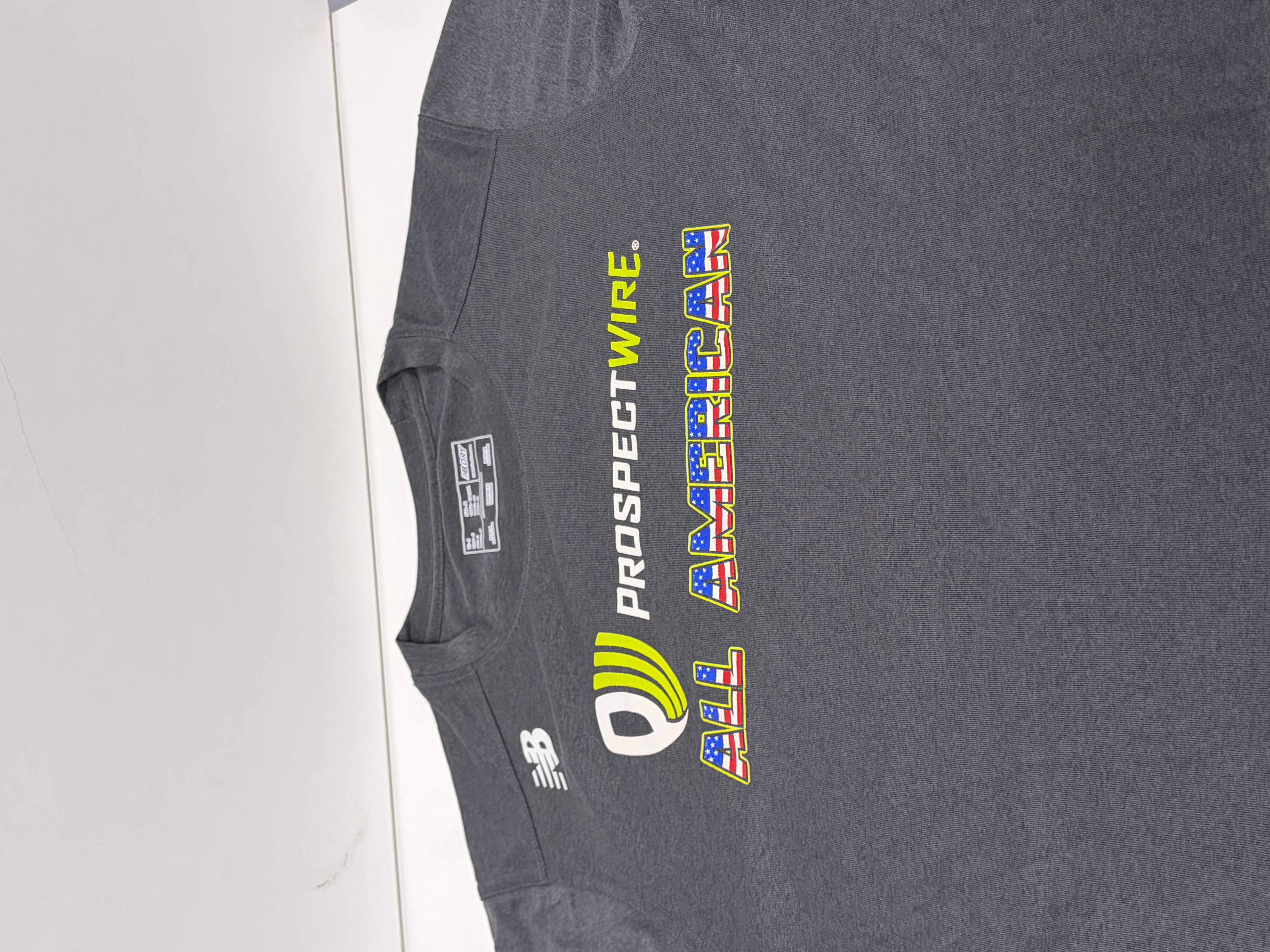 Gray SS T-Shirt / All-American - White & Green Script PW Logo / 