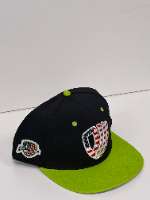 Black All-American Hat / Lime Green Brim / USA PW Logo
