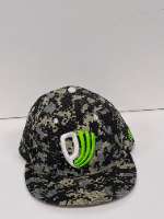 Camo Hat / Green & White PW Logo / Flat Bill / Fitted