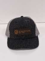 Black & Gray Trucker Hat / Brown PW Script & Logo