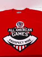 Red SS T-Shirt / All-American - White PW Script & USA Logo