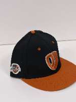Black All-American Hat / Burnt Orange Brim & PW Logo / Flat Bill