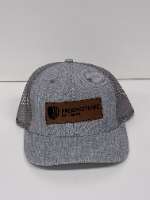 Gray Trucker Hat / Brown Patch & Black PW Script Logo