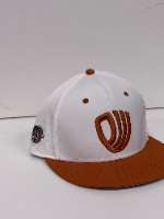 White All-American Hat / Burnt Orange Brim & PW Logo / Flat Bill