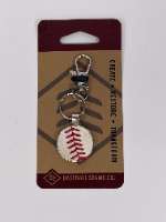 Baseball Seams - Silver Keychain