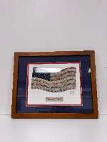 Baseball Seams - Picture Frame / Waving USA Flag Design