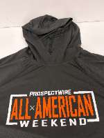 Black LS Hoodie / All-American - White & Burnt Orange Script Log