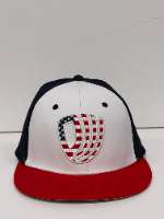 Red, White, & Blue Hat / USA PW Logo / Flat Bill / Fitted