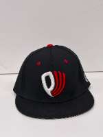 Black Hat / White & Red PW Logo / Flat Bill / Fitted