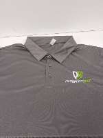 Gray SS Polo / Green & White PW Logo