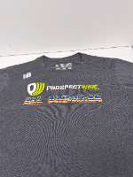 Gray SS T-Shirt / All-American - White & Green Script PW Logo / 